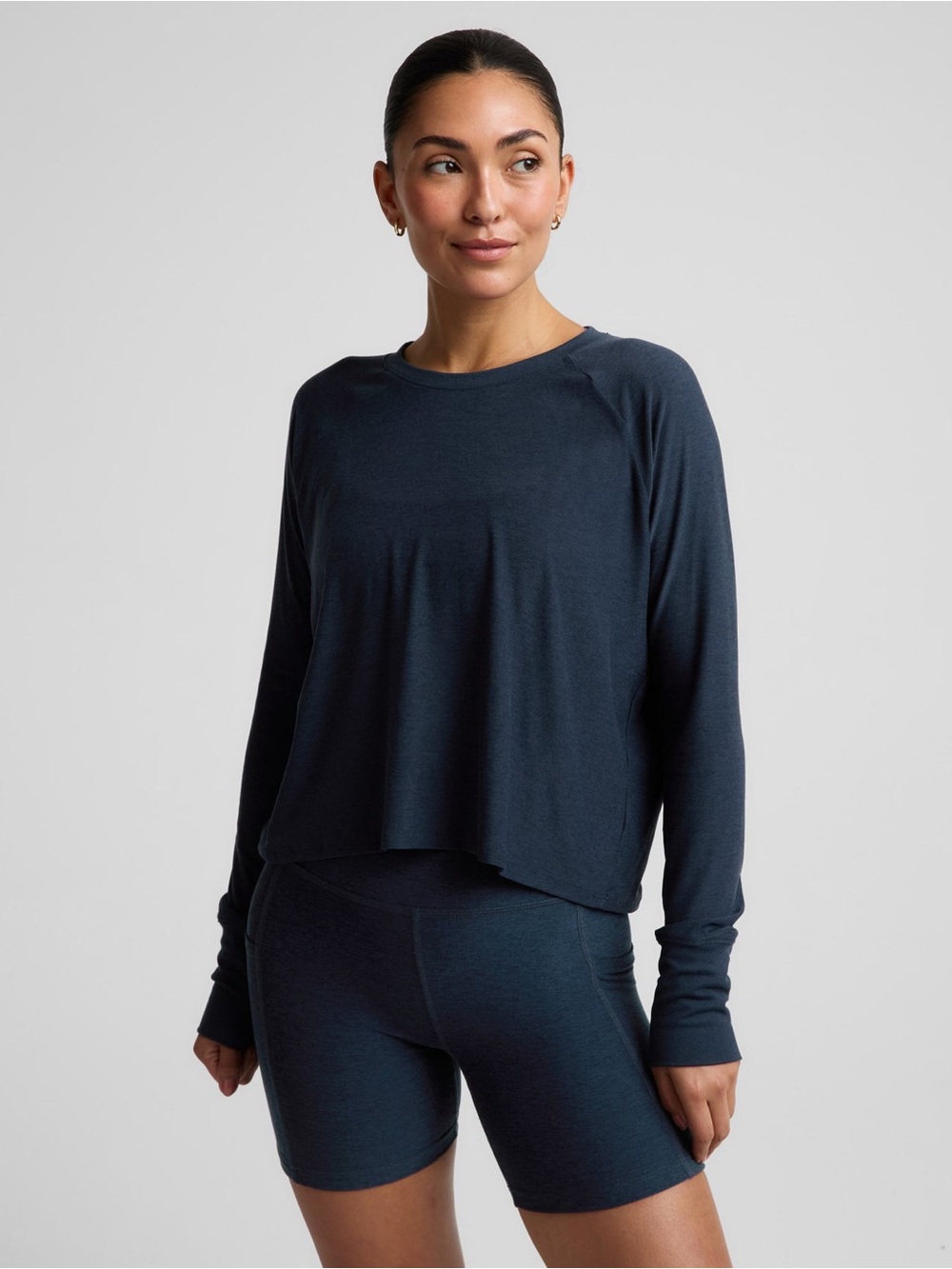 BEYOND YOGA Featherweight Daydreamer Pullover Long Sleeve Nocturnal Navy Top S